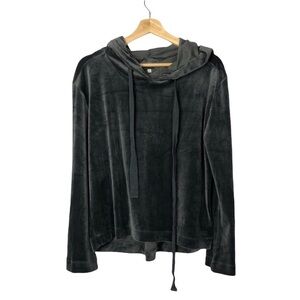 Boutique LaJu Los Angeles Gray Velour Track Suit Pullover Hoodie S